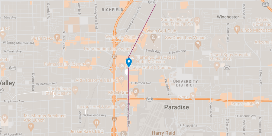 Nevada Casinos The Las Vegas Strip Map