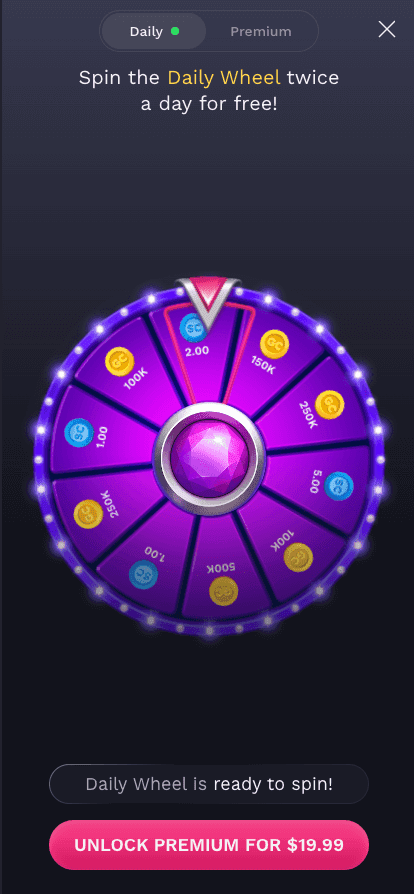 NoLimitCoins Daily Wheel