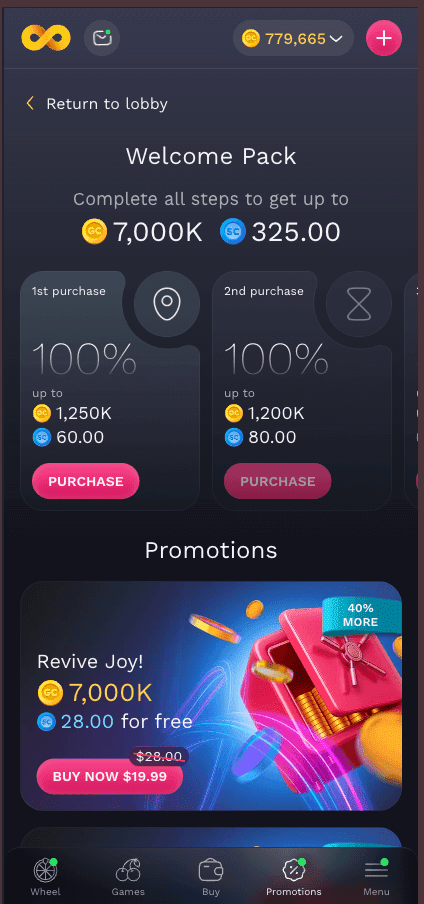 NoLimitCoins Welcome Pack