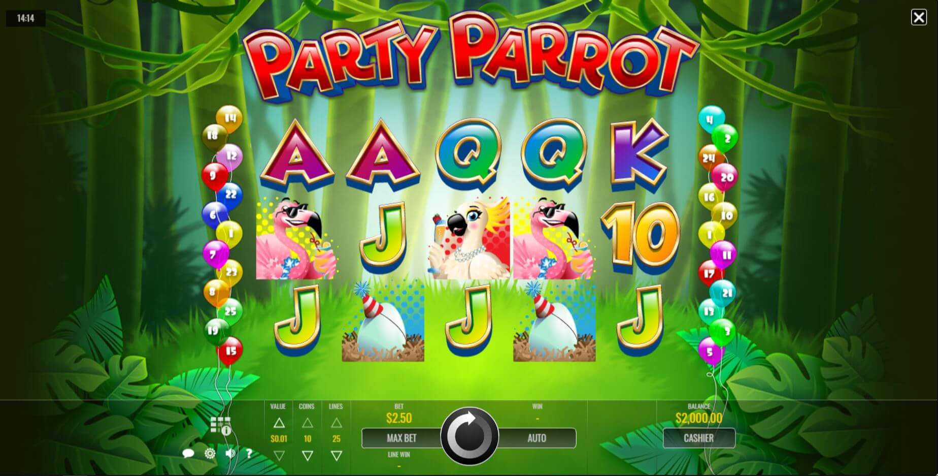 Party Parrot online slot game reels