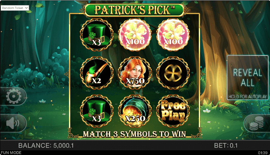 Patricks Pick scratch cards