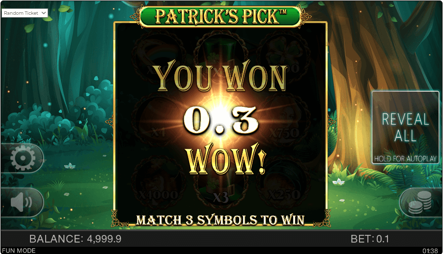 Patricks Pick scratch card win