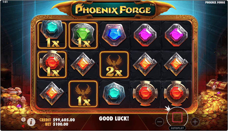 Phoenix Forge video slot reels