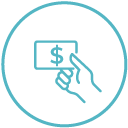 Icono de ruleta con dinero real