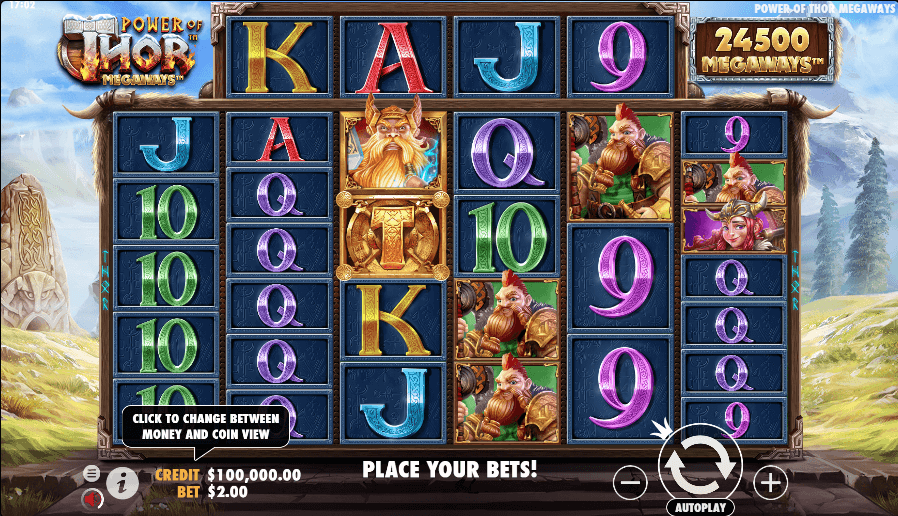 Power of Thor Megaways online slot game reels
