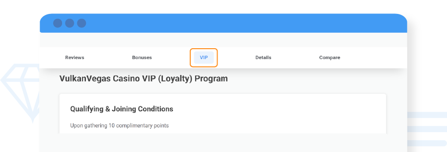 casino review vip section on chipy