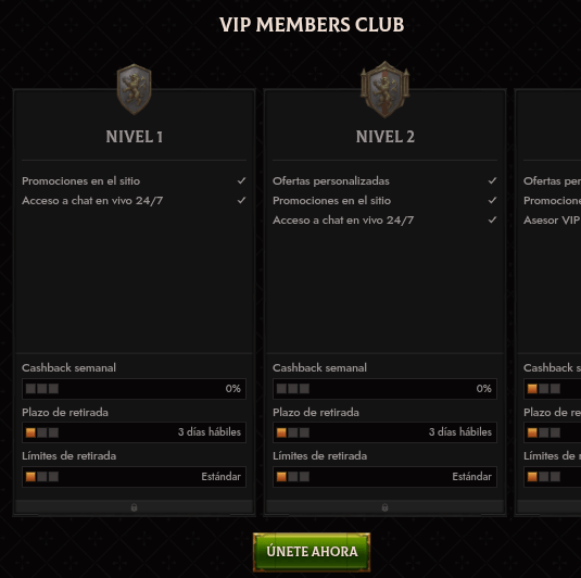 Programa VIP de Crusado Casino
