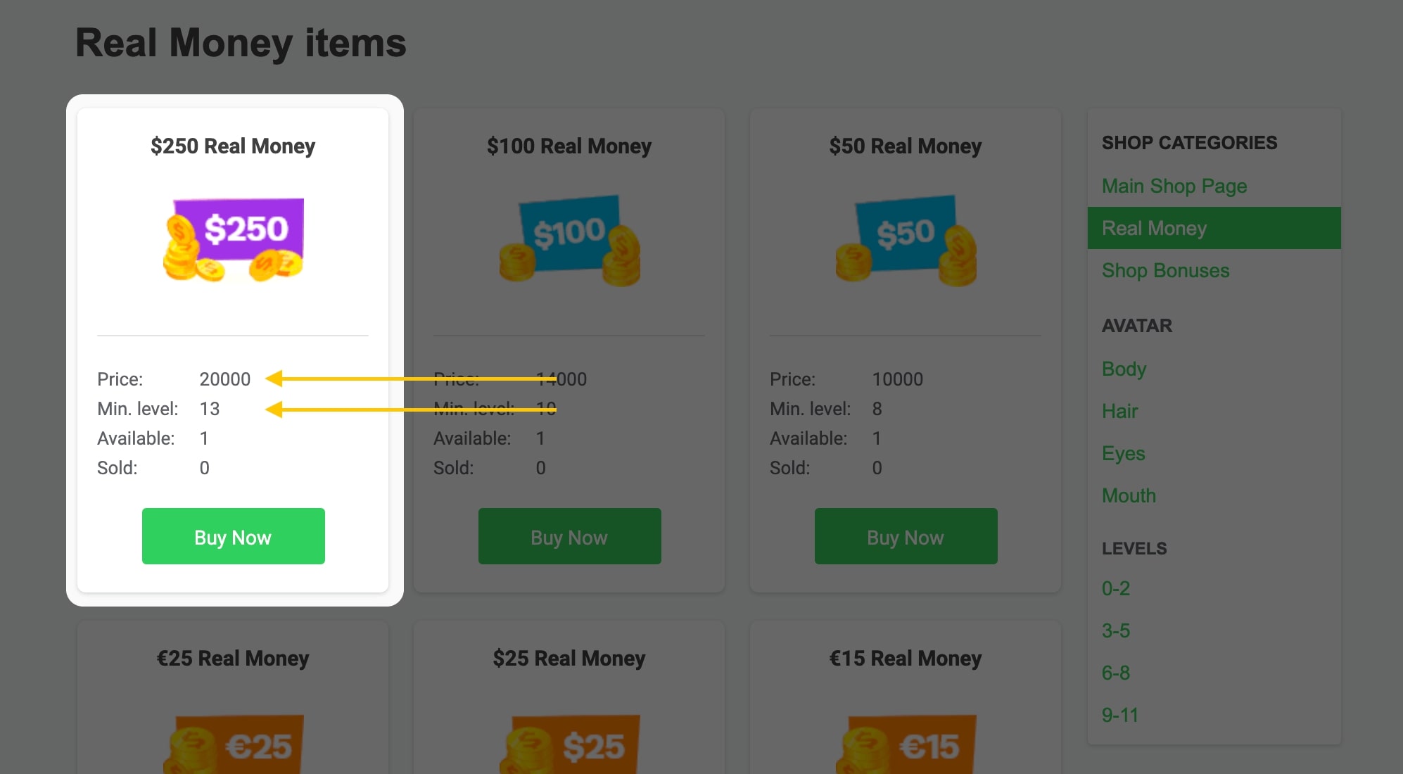 Real Money Items Community Shop New Update $250 Real Money 