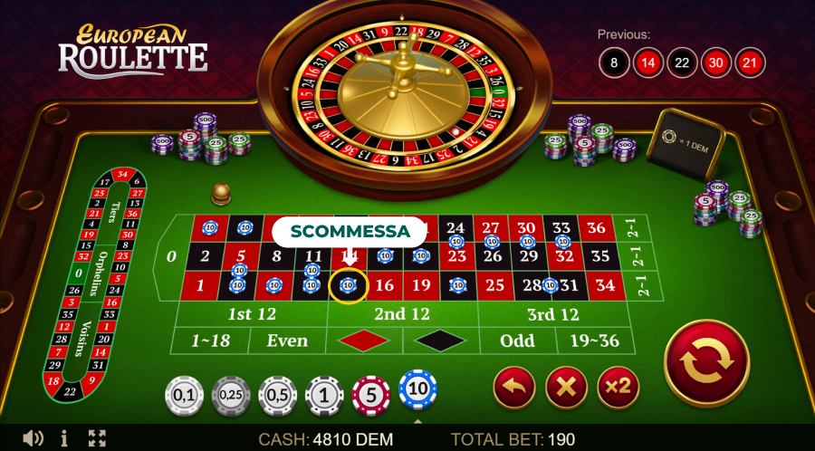 immagine della piazzata alla roulette