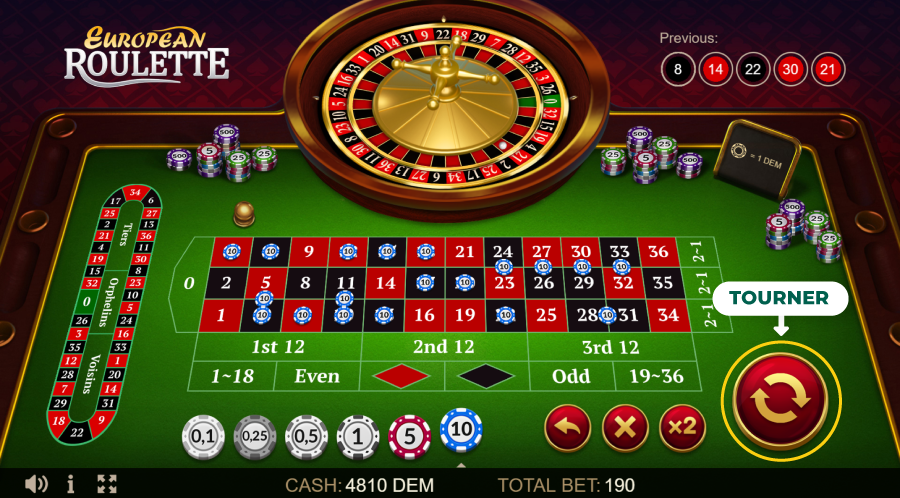 image de la rotation de la roue a la roulette