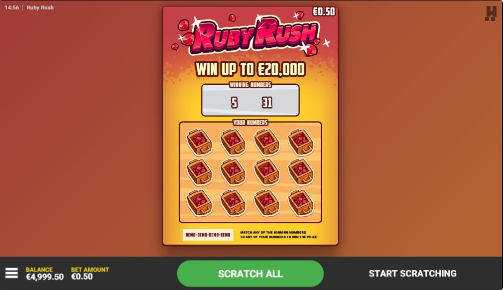 Ruby Rush Scratch Card Review