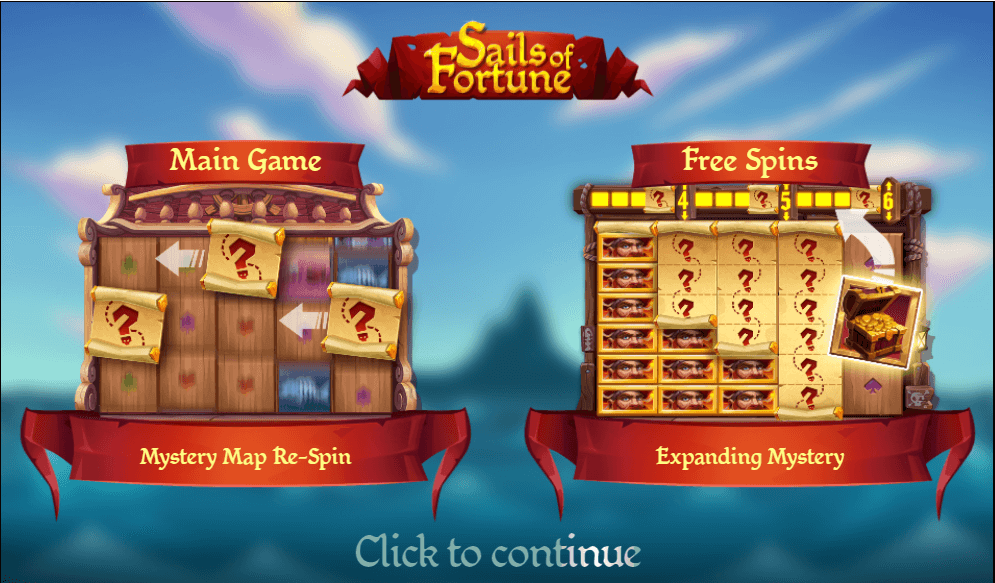 Sails of Fortune online slot game intro screen