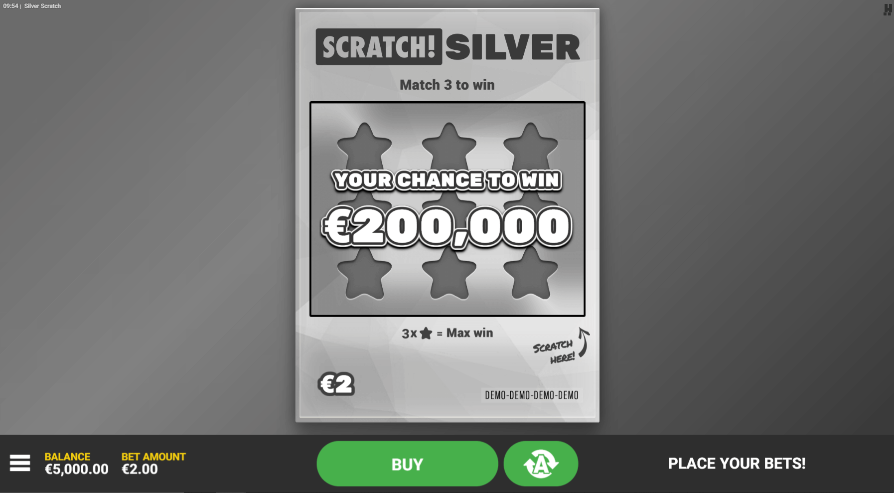 Scratch Silver online card scratching game intro
