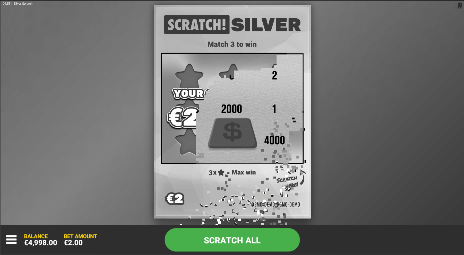 Scratch Silver online card scratching game