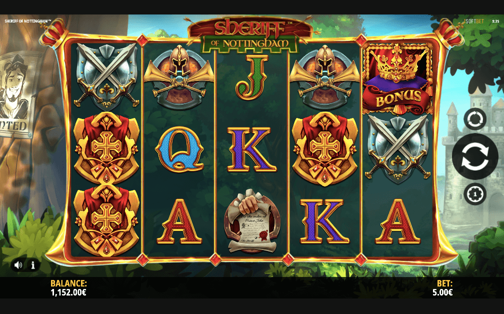 SHERIFF OF NOTTINGHAM ONLINE SLOT REELS