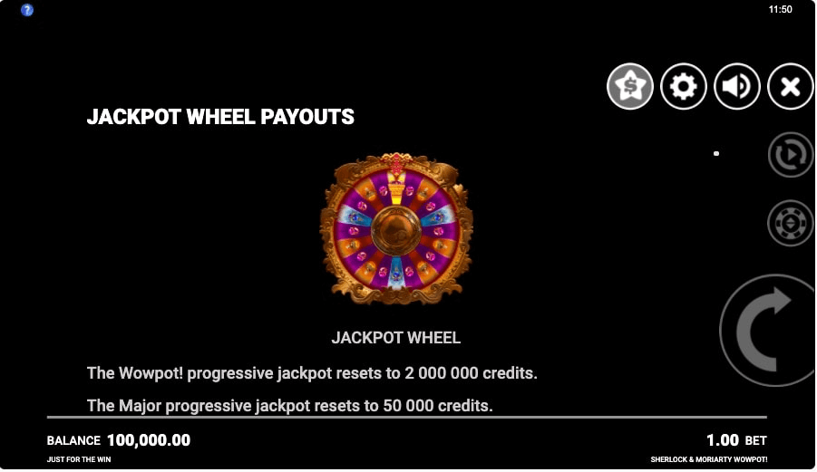 Sherlock and Moriarty WowPot online slot game jackpot wheel payouts