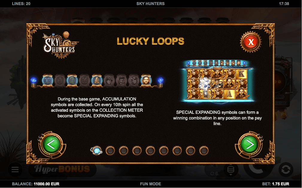 Sky Hunters Online Slot Special Features