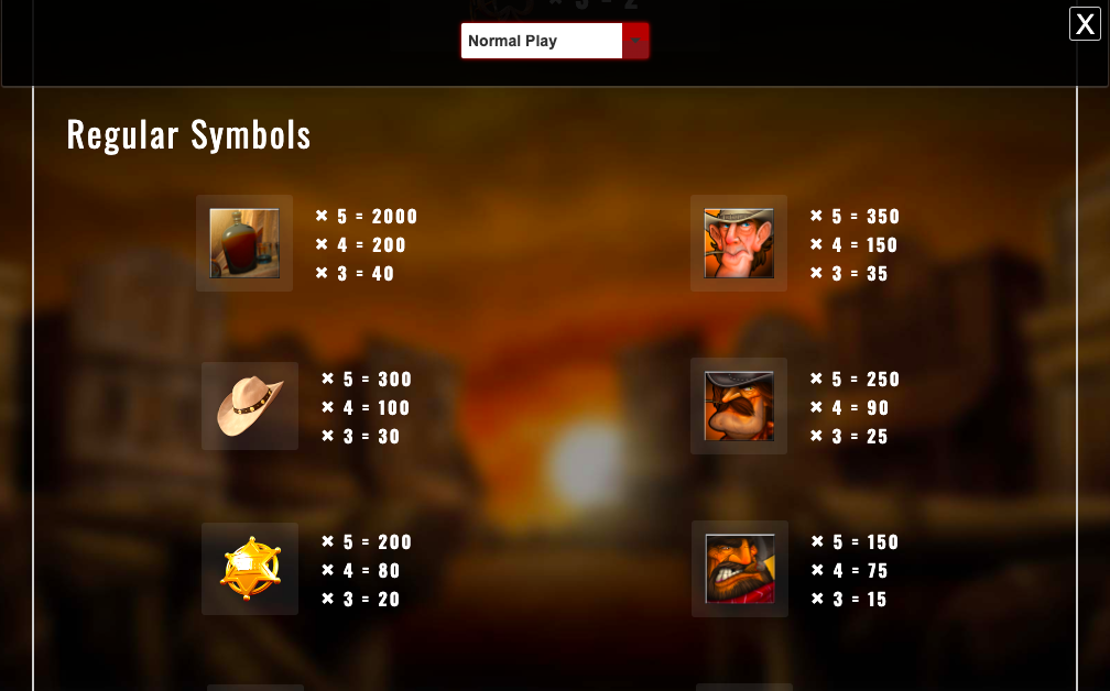 RIVAL_SMOKING_GUN_SLOT_PAYTABLE