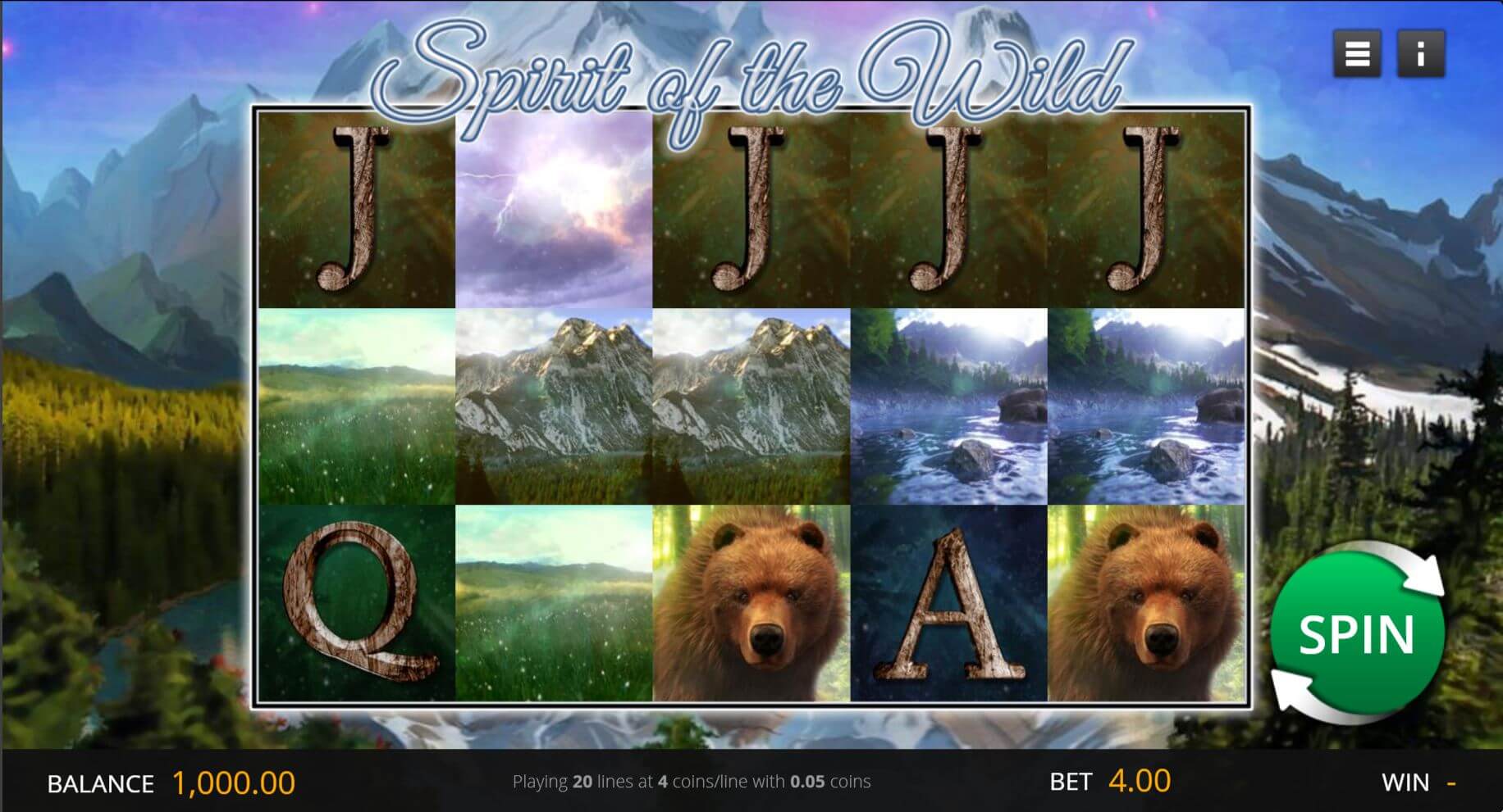 Spirit of the Wild online slot game reels