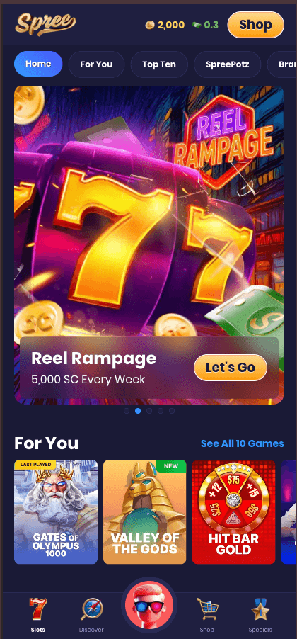 Spree Homepage Mobile