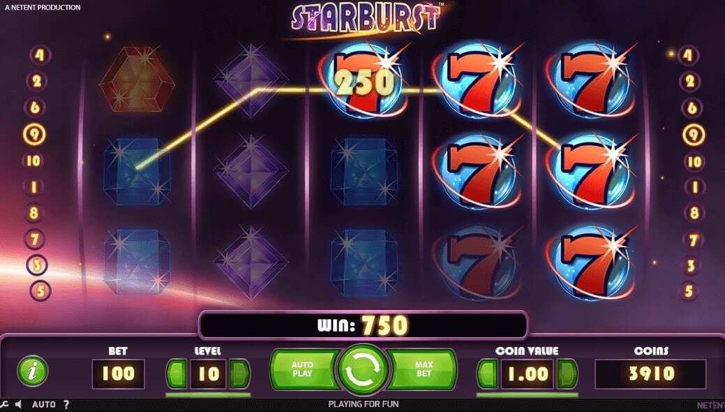 NetEnt Starburst Online Slot Winning Line