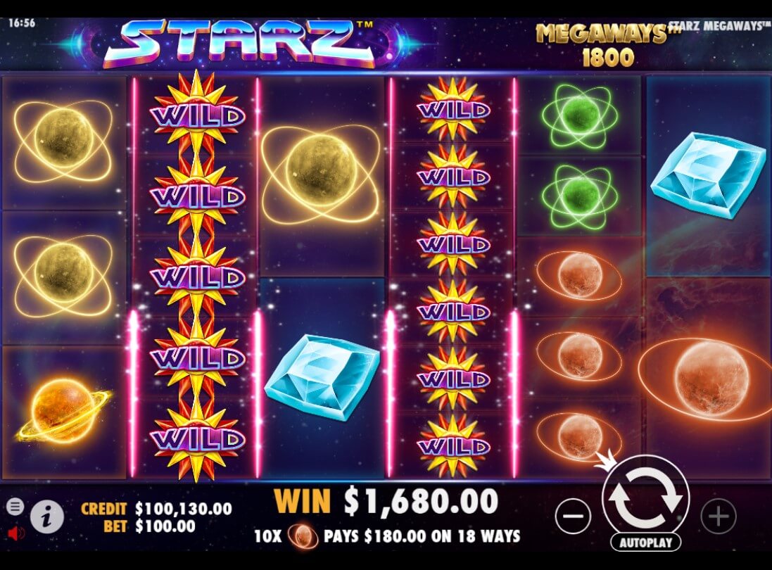Starz Megaways Online Slot win with Wild Symbols