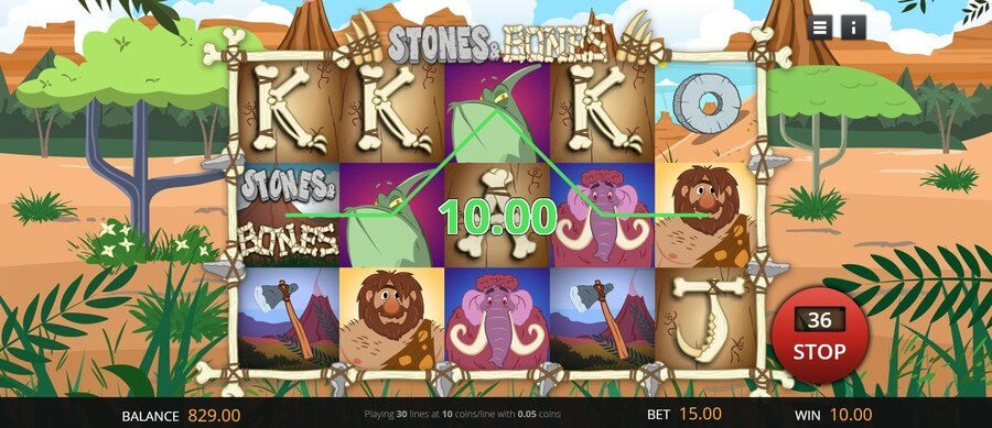 Stone and Bones online slot game big win