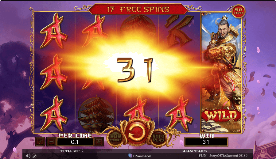 Story of Samurai online slot game big win