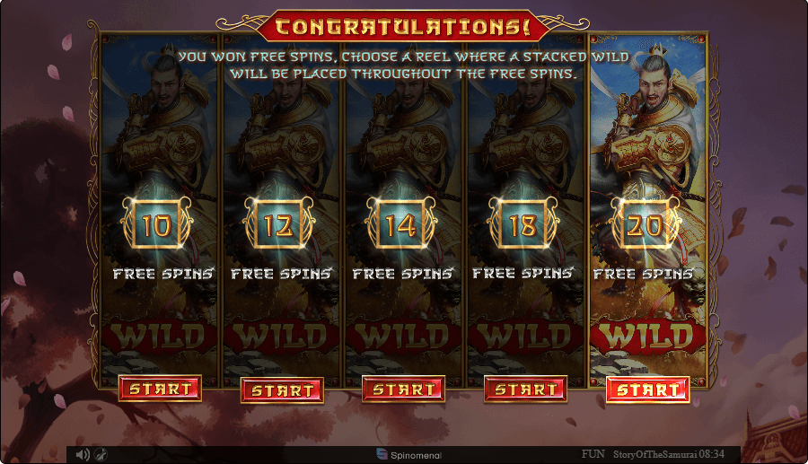 Story of Samurai online slot game free spins