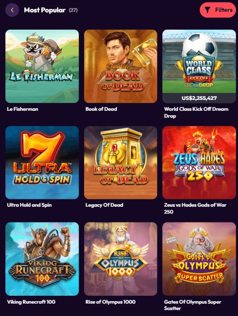SweetReels Casino Games