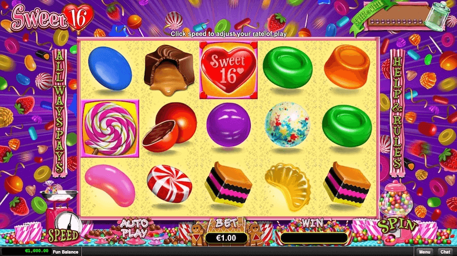 Sweet 16 Online Slot Reels