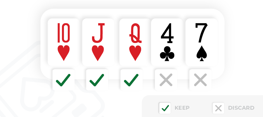Jacks or Better strategy three cards to a royal flush