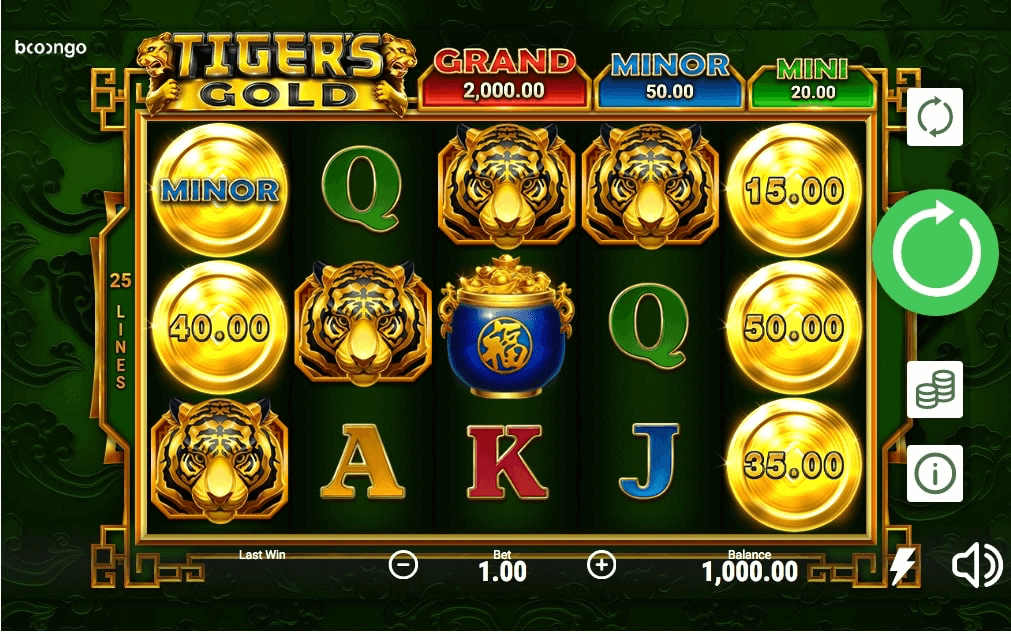 Tiger's Gold Online Slot Reels