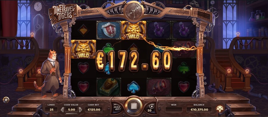 Time Travel Tigers online slot game big win