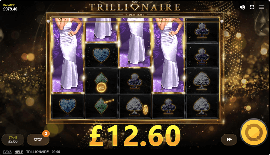 Trillionaire online slot game big win
