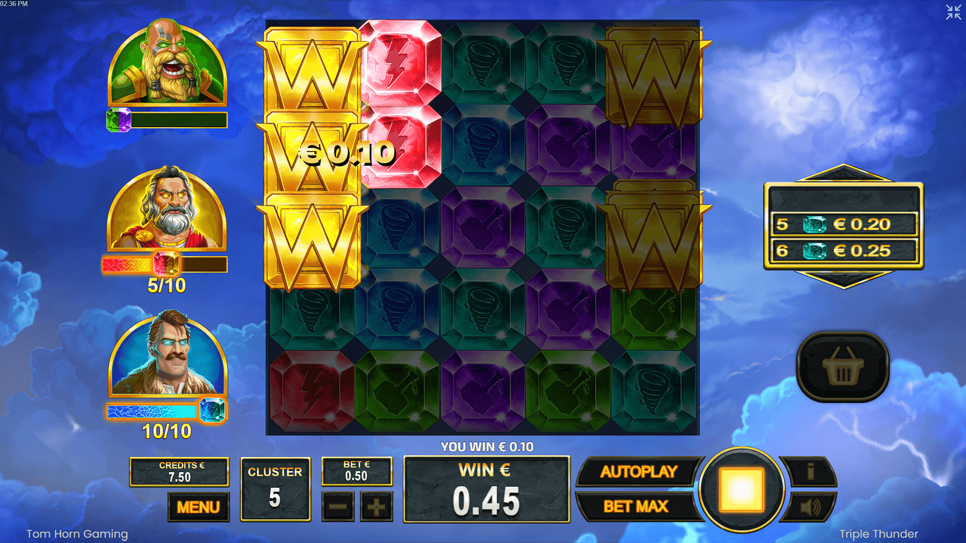 Triple Thunder Online Slot Game Reels