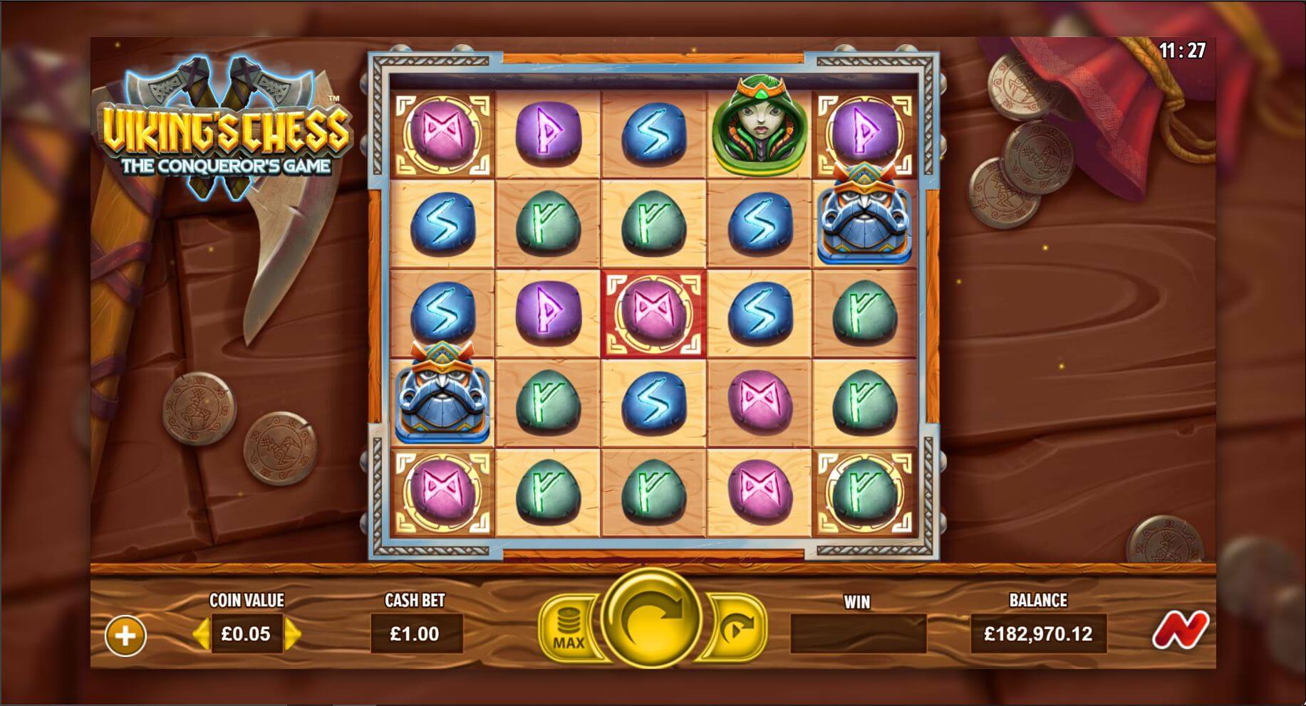 Vikings Chess online slot game reels