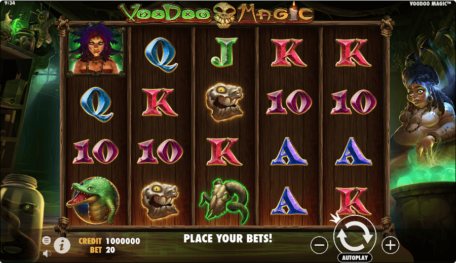 Voodoo Magic gameplay screen