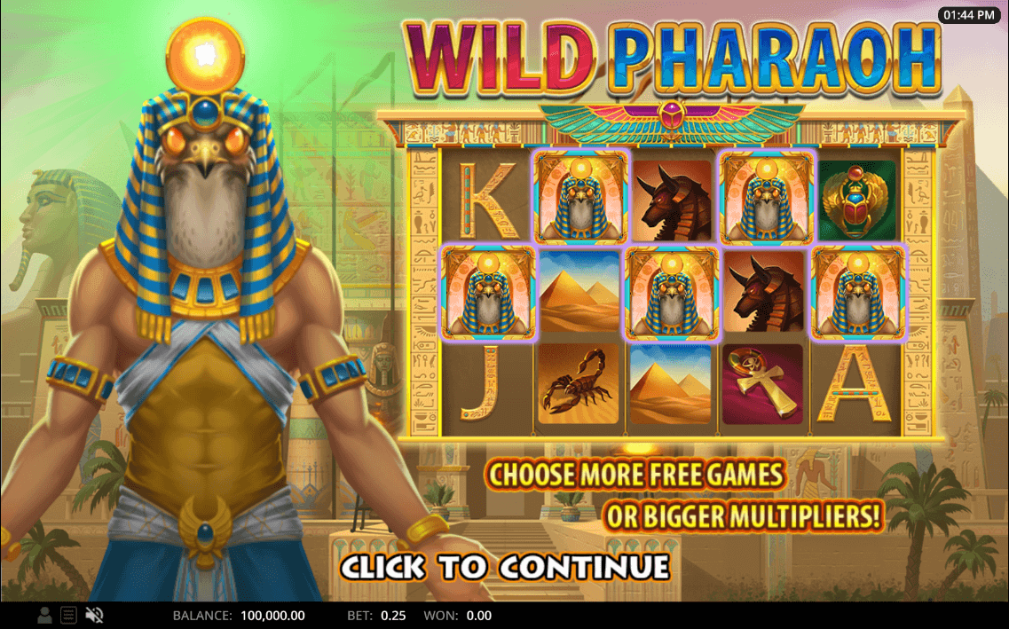 Wild Pharaoh Online Slots Game Landing Page