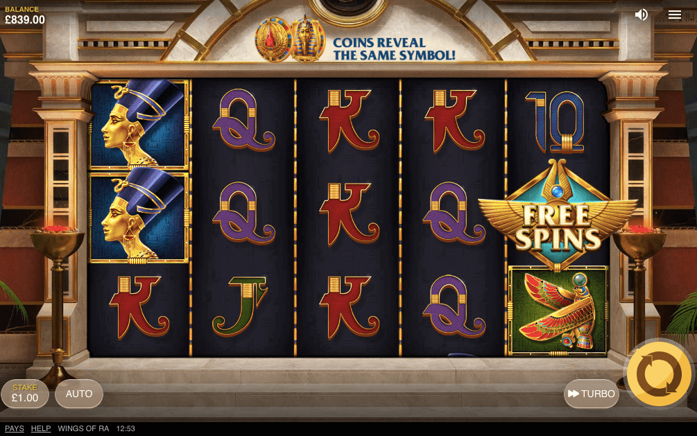 RED TIGER GAMING WINGS OF RA ONLINE SLOT REELS