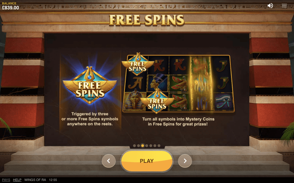 RED TIGER GAMING WINGS OF RA ONLINE SLOT FREE SPINS SPECIAL FEATURE