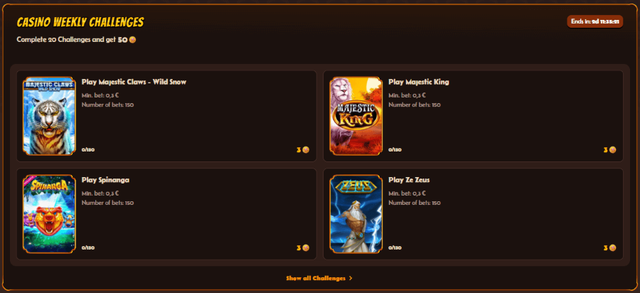 abu king casino challenges