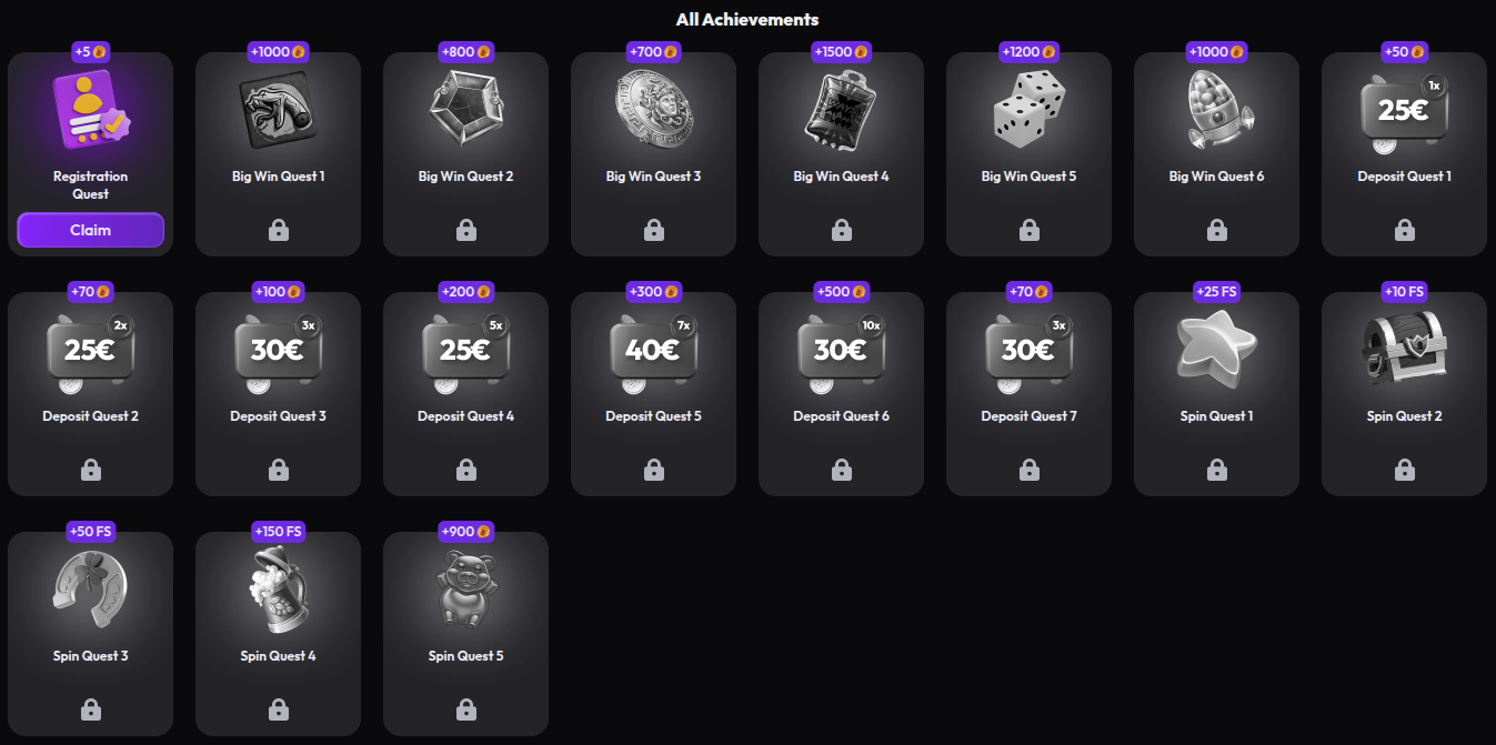 Achievements Ignibet Casino