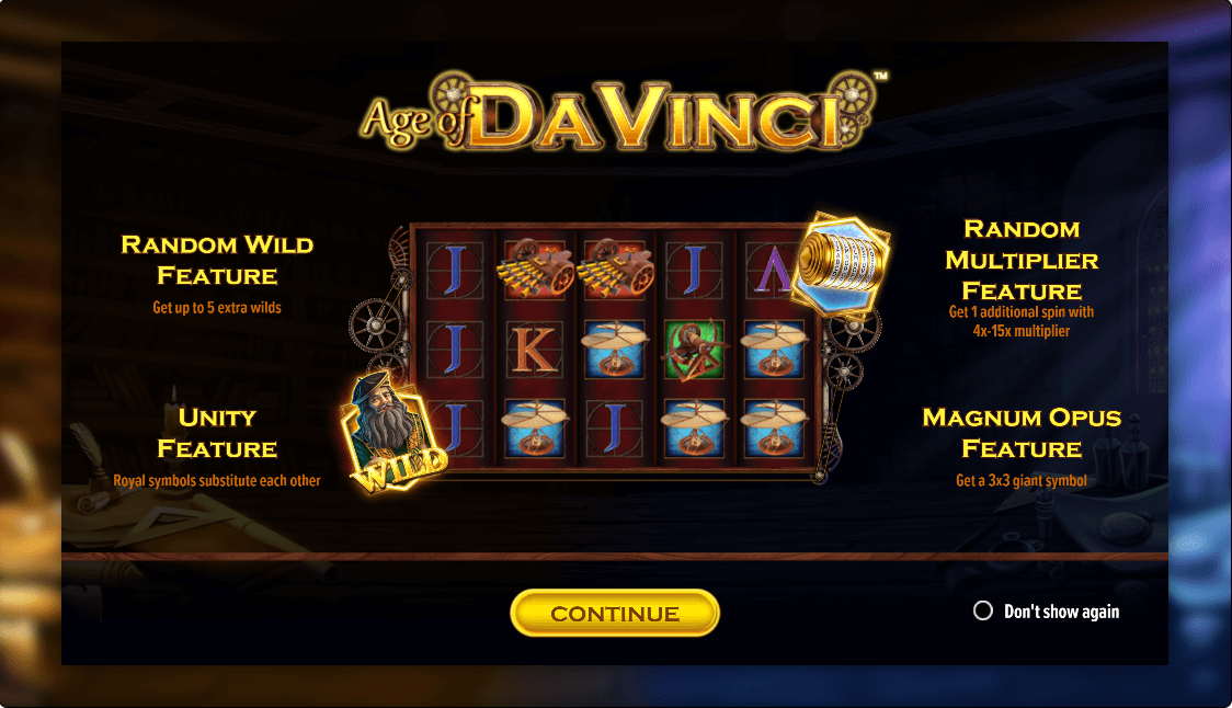 Age of DaVinci Online Slot Game Features