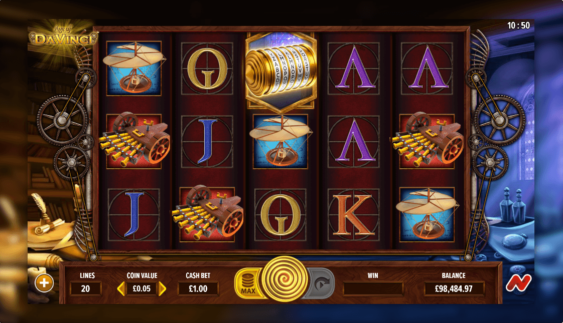 Age of DaVinci Online Slot Game Reels