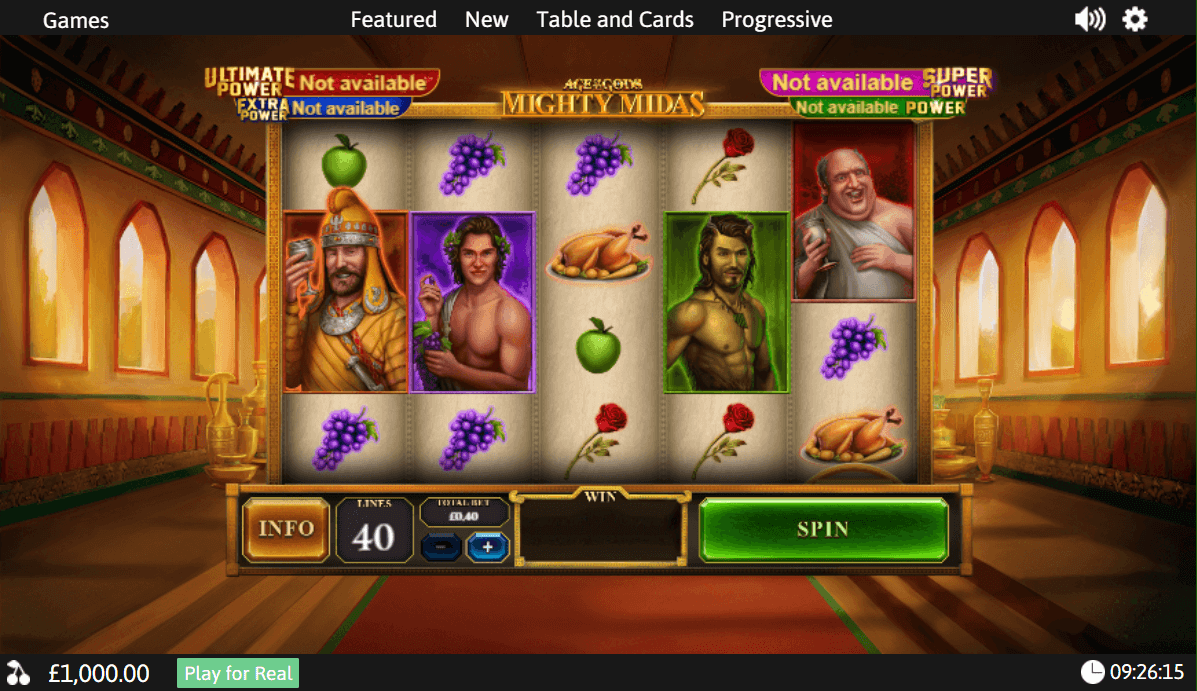 Age of Gods Mighty Midas Online Slot Game Features