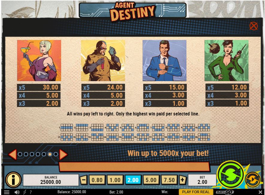 Agent Destiny Slot Game Features