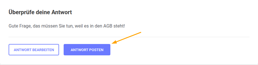 antwort posten button