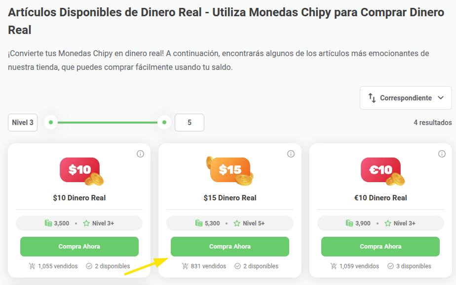 Artículos de Dinero Real Compra Ahora