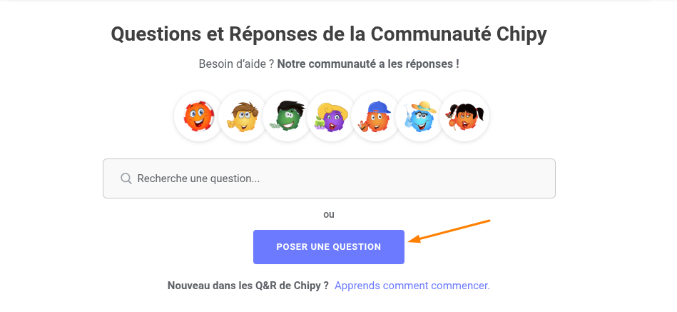 Bouton « Poser une question »